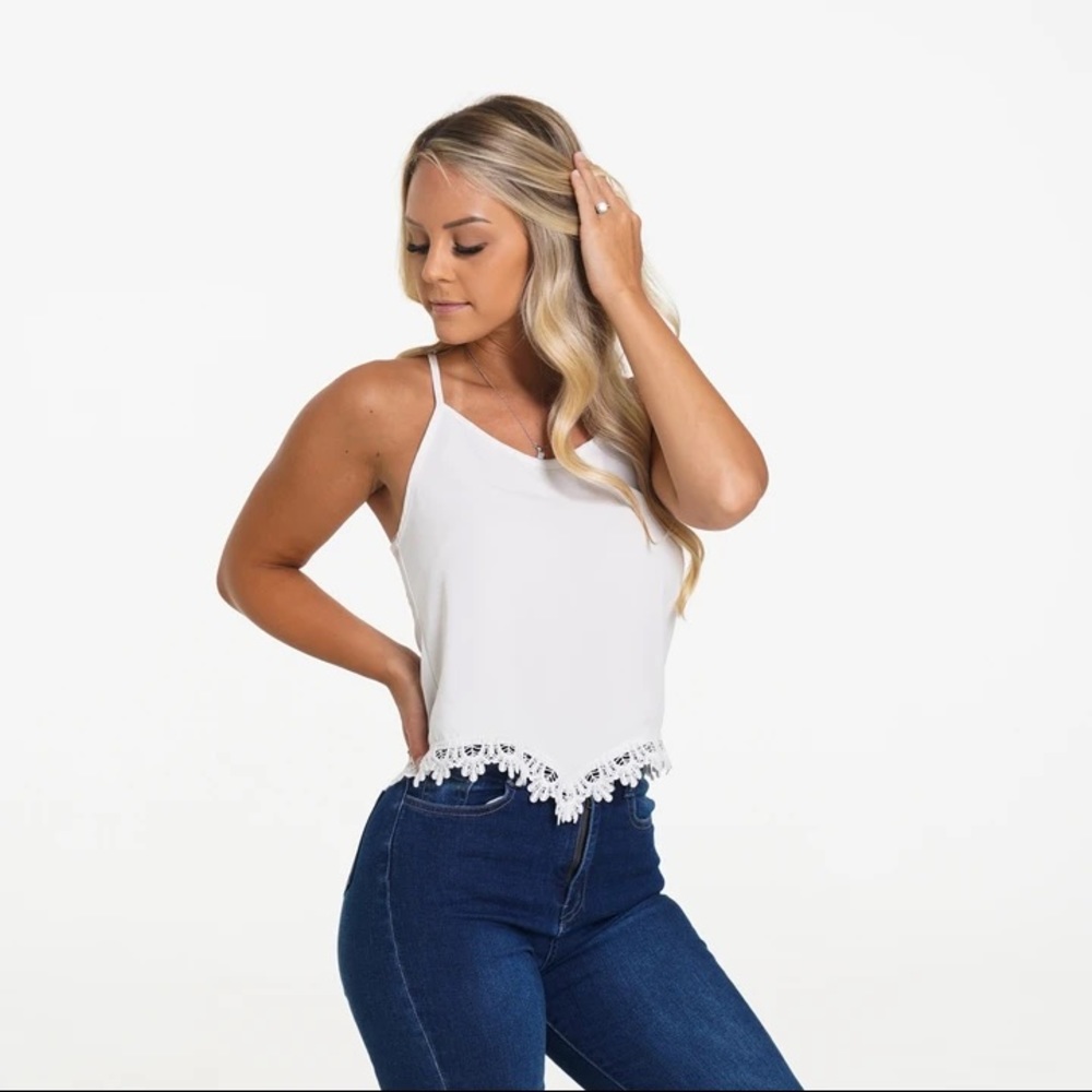 White Cropped Summer Tank